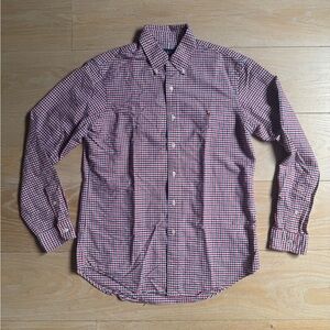 Polo Ralph Lauren Men's Red and Blue Plaid Button Up